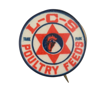 LCS Poultry Feeds Advertising Button Museum