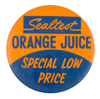 Sealtest Orange Juice Advertising Button Museum