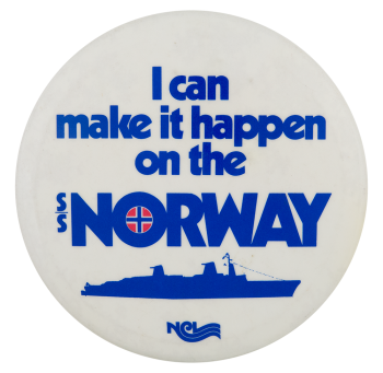 SS Norway Advertising Busy Beaver Button Museum