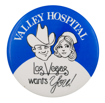Valley Hospital Advertising Busy Beaver Button Museum