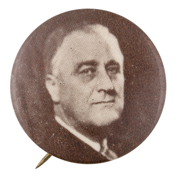 Franklin D. Roosevelt Black and White Portrait Political Button Museum