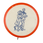 Roller Skating Couple Art Button Museum