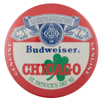 Budweiser St Patrick's Day Chicago 82 Beer Busy Beaver Button Museum