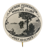 Lakeside Federation Of Women's Clubs Club Button Museum