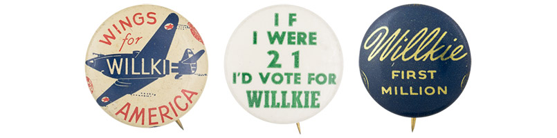 willkie buttons from the button museum collection