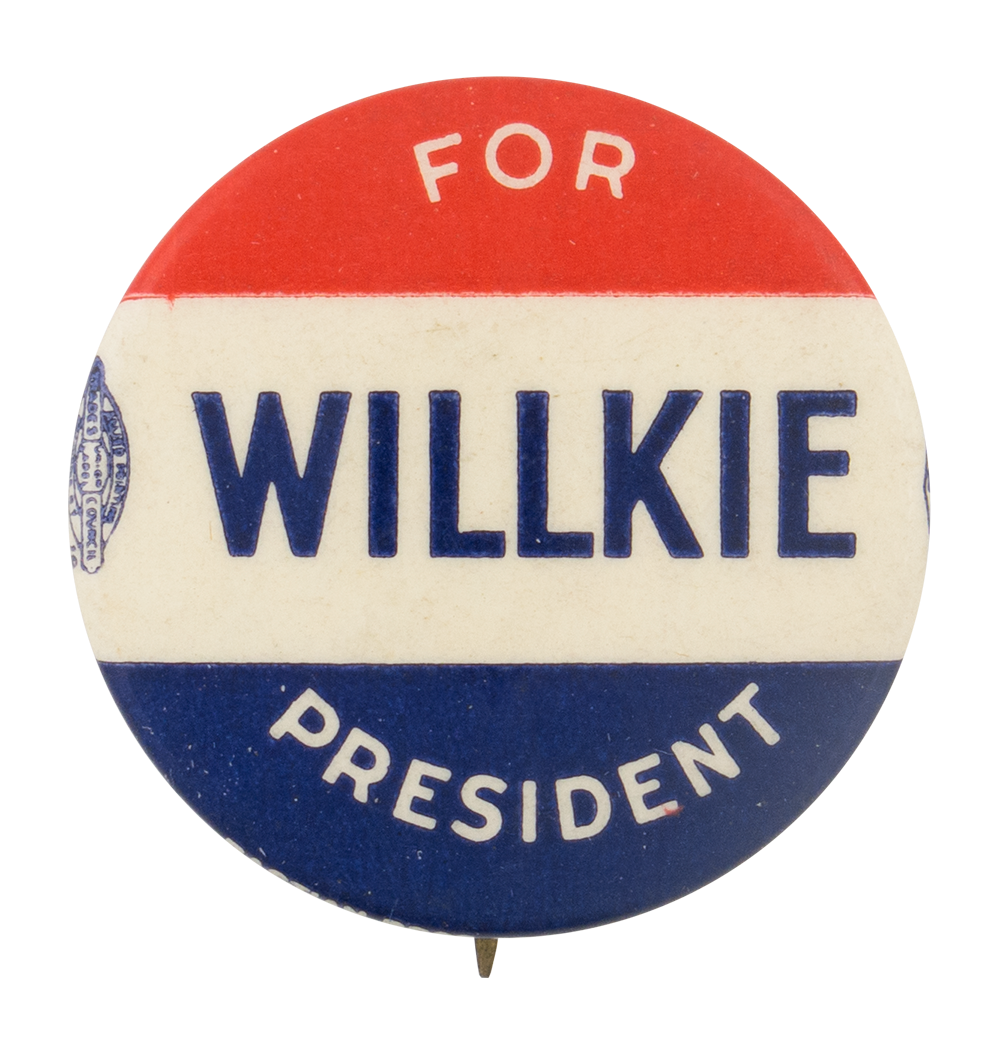 Willkie For President Red White and Blue | Busy Beaver Button Museum