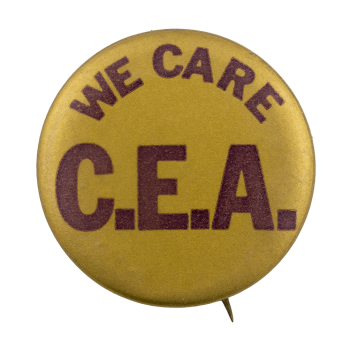 We Care C.E.A. Advertising Busy Beaver Button Museum