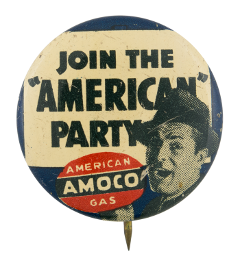 American AMOCO Gas Advertising Button Museum
