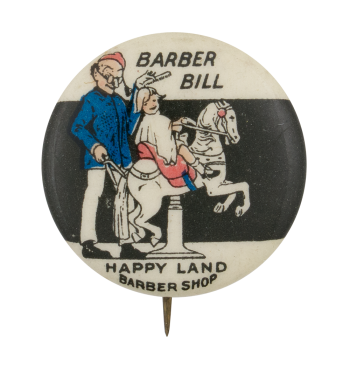 Barber Bill Advertising Button Museum