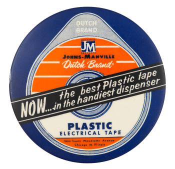 Dutch Brand Plastic Tape Advertising Button Museum