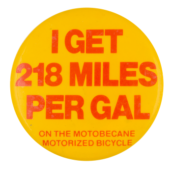Motobecane Motorized Bicycle Advertising Button Museum