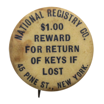 National Registry Company Advertising Button Museum