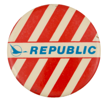 Republic Airlines Stripes Advertising Button Museum