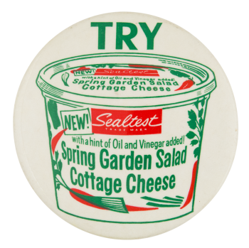 Sealtest Spring Garden Salad Cottage Cheese Advertising Button Museum