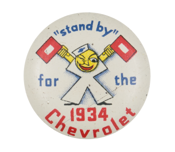 Stand by for the 1934 Chevrolet Advertising Button Museum