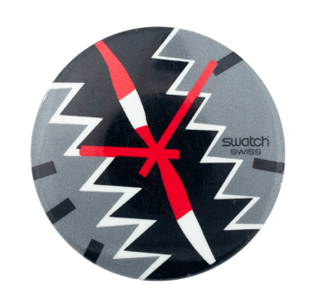 Swatch Black and Gray Zig-Zag Advertising Busy Beaver Button Museum