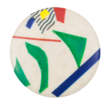 Abstract with Green Shapes Art Button Museum