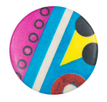 Abstract with Pink Blue and White Art Button Museum