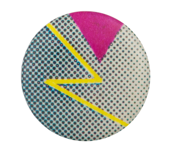 Abstract Yellow Zig Zag Art Button Museum