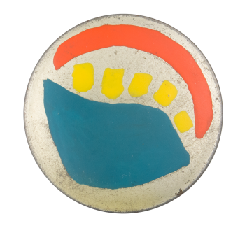 Blue Yellow Red Abstract Art Button Museum