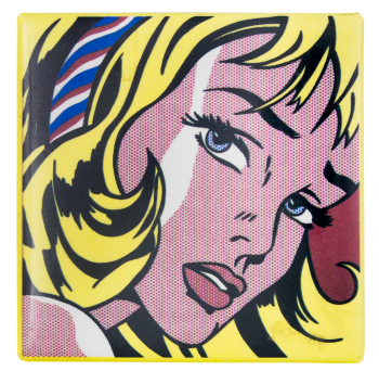 Roy Lichtenstein's Girl with Hair Ribbon | Busy Beaver Button Museum