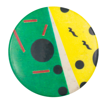 Green and Yellow Abstract Art Button Museum