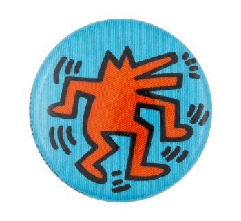Keith Haring Dancing Barking Dog Art Button Museum
