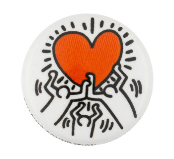 Keith Haring Dancing Heart Art Button Museum