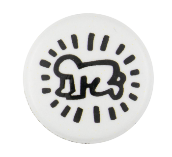Keith Haring Radiant Baby Black and White Art Button Museum