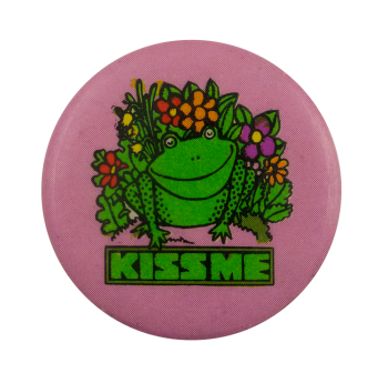 Kiss Me Frog and Flowers Ice Breakers Busy Beaver Button Museum