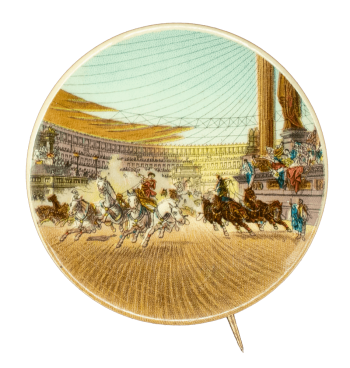 Roman Amphitheater Equestrian Scene Art Busy Beaver Button Museum