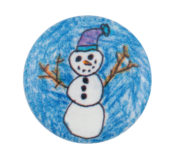 Snowman Illustration Art Button Museum