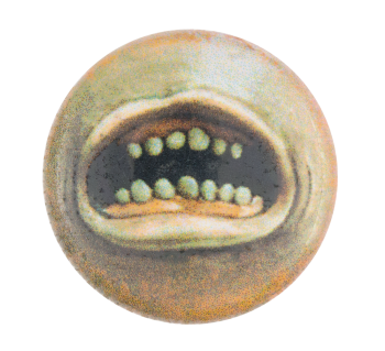 Toothy Mouth Illustration Art Button Museum