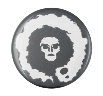 White Skull Face Art Button Museum