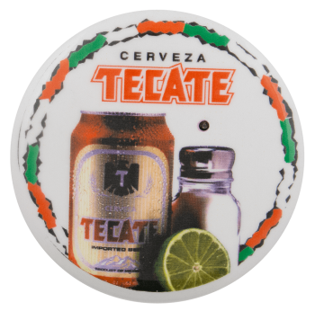 Tecate with Salt and Lime Beer Busy Beaver Button Museum