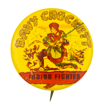 Davy Crockett Indian FIghter Club Button Museum