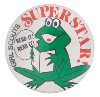 Girl Scouts Superstar Frog Club Button Museum