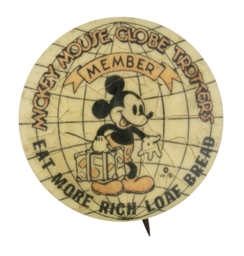 Mickey Mouse Globetrotters Club Button Museum