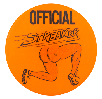 Official Streaker Orange Ice Breakers Button Museum