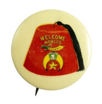 Shriners Welcome Nobles Club Busy Beaver Button Museum