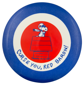 Curse You Red Baron with Snoopy Entertainment Button Museum
