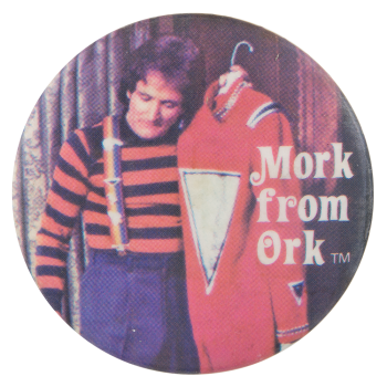 Mork From Ork with Suit Entertainment Busy Beaver Button Museum