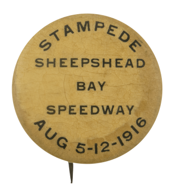 Stampede Sheepshead Bay Speedway Event Busy Beaver Button Museum