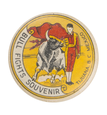 Bull Fights Souvenir Event Button Museum