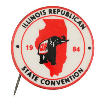 Illinois Republican State Convention 1984 Event Button Museum