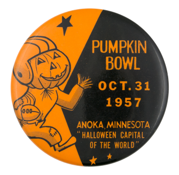 Pumpkin Bowl 1957 Event Button Museum