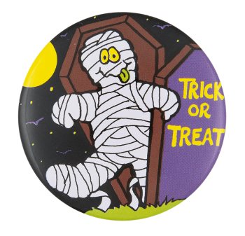 Trick Or Treat Mummy Event Button Museum