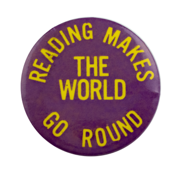 Reading Makes the World Go Round Ice Breakers Busy Beaver Button Museum