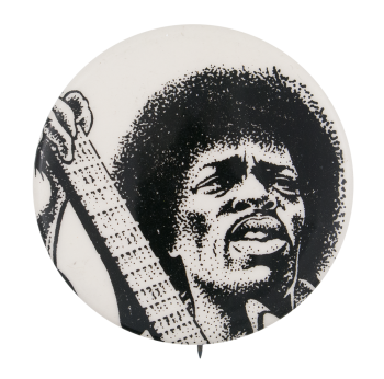 Jimi Hendrix with Guitar Music Button Museum