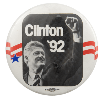 Clinton '92 Political Busy Beaver Button Museum